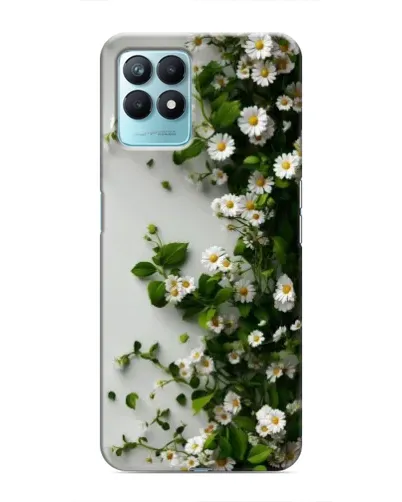 Чехол для Realme NARZO 50 с картинкой «Ветка мелких белых цветов»