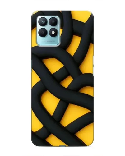 Чехол для Realme NARZO 50 с картинкой «Черное желтое переплетение» Чехол для Realme NARZO 50 с картинкой «Черное желтое переплетение»