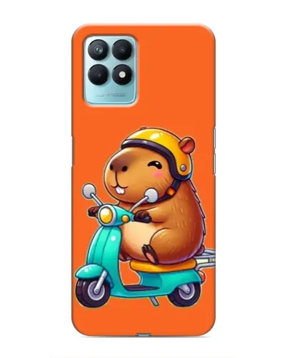 Чехол для Realme NARZO 50 с картинкой «Капибара на скутере»