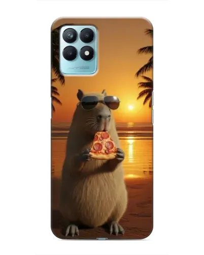 Чехол для Realme NARZO 50 с картинкой «Капибара с пиццей»