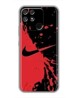 Чохол для Realme NARZO 50A з картинкою «Червоні бризки Nike»