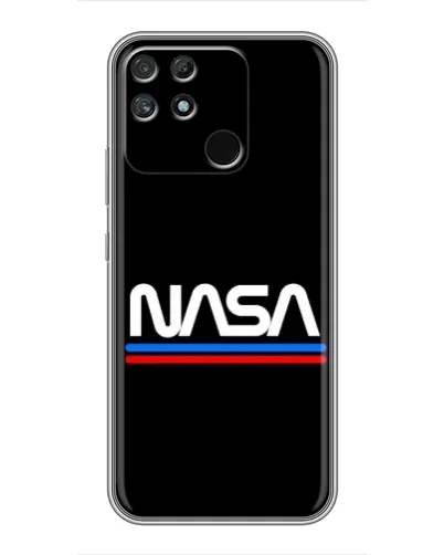 Чехол для Realme NARZO 50A с картинкой «NASA — классика Red Blue» Чехол для Realme NARZO 50A с картинкой «NASA — классика Red Blue»