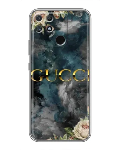 Чехол для Realme NARZO 50A с картинкой «Абстрактные цветы Gucci»