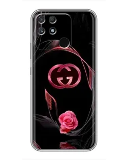 Чехол для Realme NARZO 50A с картинкой «Gucci — неоновая роза»