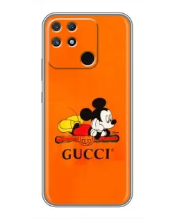 Чехол для Realme NARZO 50A с картинкой «Микки Маус Gucci — оранж»