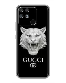 Чехол для Realme NARZO 50A с картинкой «Gucci — серебряный лев»