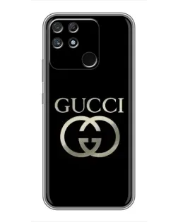 Чехол для Realme NARZO 50A с картинкой «Gucci — золото на черном»