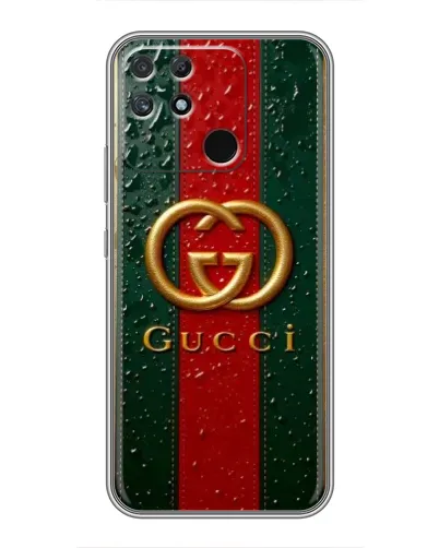 Чехол для Realme NARZO 50A с картинкой «Gucci — фирменная полоса и золото» Чехол для Realme NARZO 50A с картинкой «Gucci — фирменная полоса и золото»
