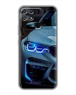 Чохол для Realme NARZO 50A з картинкою «Погляд BMW з синіми фарами»