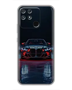 Чехол для Realme NARZO 50A с картинкой «BMW на мокрой дороге»