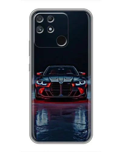 Чехол для Realme NARZO 50A с картинкой «BMW на мокрой дороге»