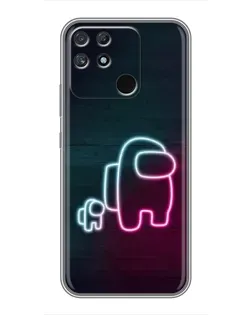 Чохол для Realme NARZO 50A з картинкою «Among Us неон-арт»