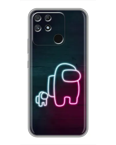 Чохол для Realme NARZO 50A з картинкою «Among Us неон-арт»