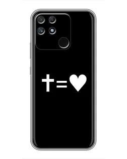 Чехол для Realme NARZO 50A с картинкой «Крест и Сердце»
