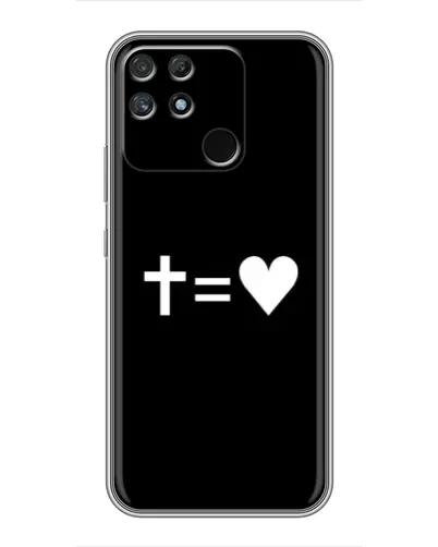 Чехол для Realme NARZO 50A с картинкой «Крест и Сердце»