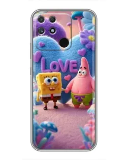 Чехол для Realme NARZO 50A с картинкой «Губка Боб Патрик»