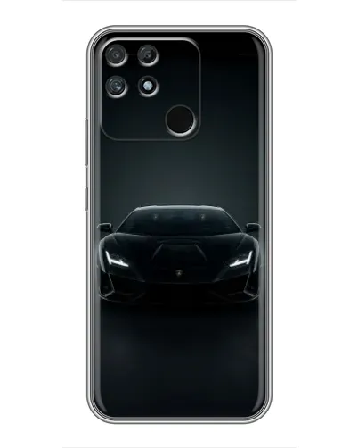 Чохол для Realme NARZO 50A з картинкою «Чорний Lamborghini Aventador»