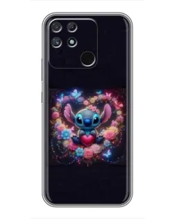 Чехол для Realme NARZO 50A с картинкой «Stitch в цветах» Чехол для Realme NARZO 50A с картинкой «Stitch в цветах»