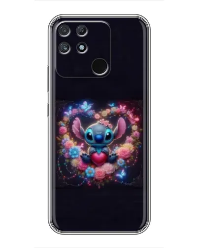 Чехол для Realme NARZO 50A с картинкой «Stitch в цветах» Чехол для Realme NARZO 50A с картинкой «Stitch в цветах»