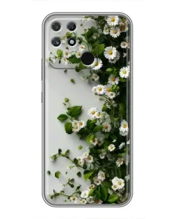 Чохол для Realme NARZO 50A з картинкою «Гілка дрібних білих квітів»