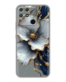 Чохол для Realme NARZO 50A з картинкою «Біла квітка та золотий флюїд»