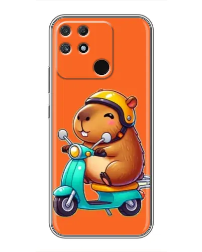 Чехол для Realme NARZO 50A с картинкой «Капибара на скутере»