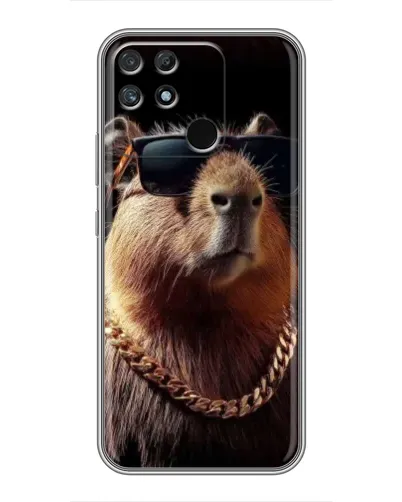 Чехол для Realme NARZO 50A с картинкой «Капибара золотая цепь»