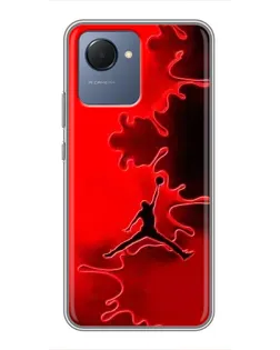Чехол для Realme NARZO 50i Prime с картинкой «Jordan Red Smoke»