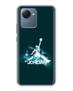 Чехол для Realme NARZO 50i Prime с картинкой «Jordan Blue Fire»
