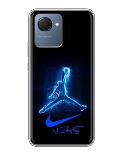 Чехол для Realme NARZO 50i Prime с картинкой «Jordan Neon Blue»