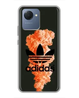 Чехол для Realme NARZO 50i Prime с картинкой «Оранжевый дым Adidas»