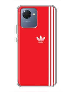 Чехол для Realme NARZO 50i Prime с картинкой «Красный минимализм Adidas»