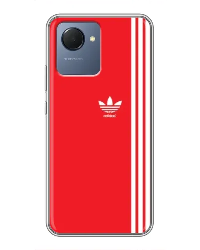 Чехол для Realme NARZO 50i Prime с картинкой «Красный минимализм Adidas»