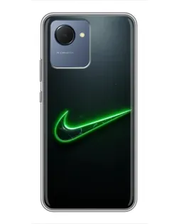 Чехол для Realme NARZO 50i Prime с картинкой «Неоновый контур Nike»