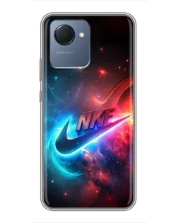 Чехол для Realme NARZO 50i Prime с картинкой «Огненный логотип Nike»