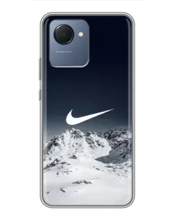 Чехол для Realme NARZO 50i Prime с картинкой «Nike — зимние горы»