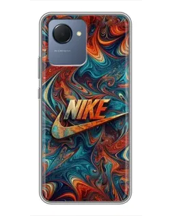 Чехол для Realme NARZO 50i Prime с картинкой «Nike в абстракции»
