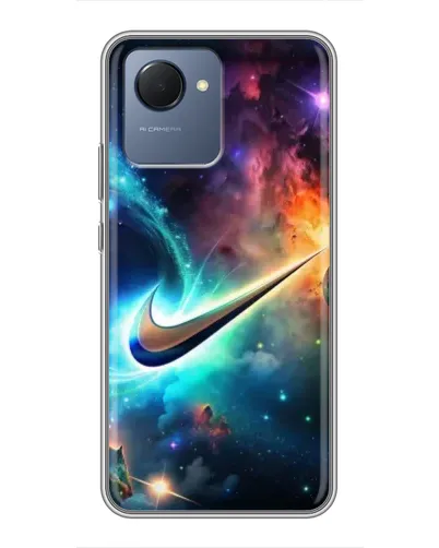 Чехол для Realme NARZO 50i Prime с картинкой «Космический Nike Swoosh» Чехол для Realme NARZO 50i Prime с картинкой «Космический Nike Swoosh»