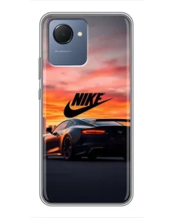 Чехол для Realme NARZO 50i Prime с картинкой «Nike и суперкар»