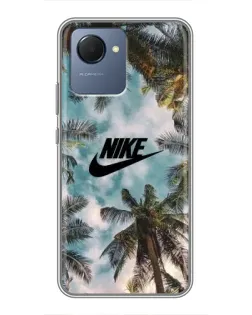 Чехол для Realme NARZO 50i Prime с картинкой «Тропический принт Nike»