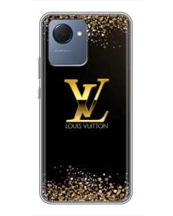 Чехол для Realme NARZO 50i Prime с картинкой «LV — золотые искры»
