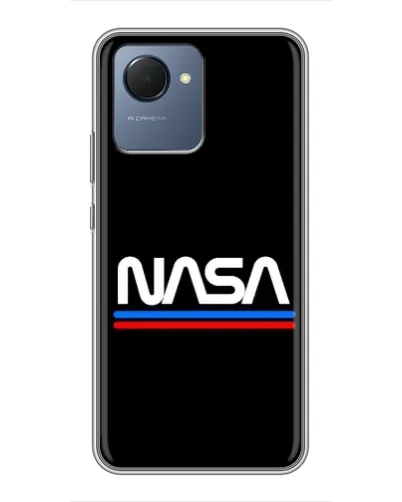 Чехол для Realme NARZO 50i Prime с картинкой «NASA — классика Red Blue» Чехол для Realme NARZO 50i Prime с картинкой «NASA — классика Red Blue»