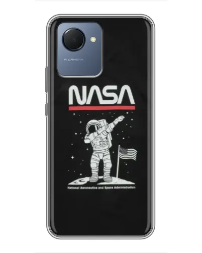 Чехол для Realme NARZO 50i Prime с картинкой «NASA — шагаем по Луне» Чехол для Realme NARZO 50i Prime с картинкой «NASA — шагаем по Луне»