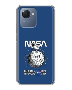 Чехол для Realme NARZO 50i Prime с картинкой «NASA — лунная миссия»