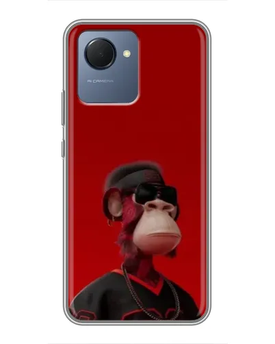 Чехол для Realme NARZO 50i Prime с картинкой «Bored Ape в красном»