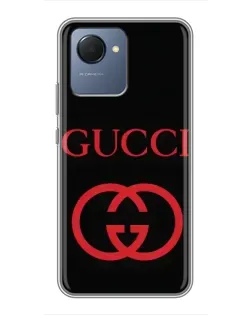 Чехол для Realme NARZO 50i Prime с картинкой «Gucci — красный логотип»