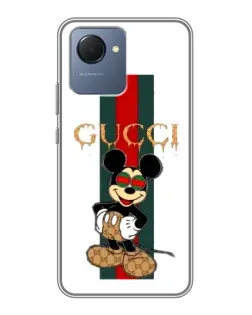 Чехол для Realme NARZO 50i Prime с картинкой «Микки Маус Gucci — полосы»