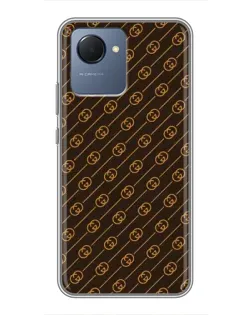 Чехол для Realme NARZO 50i Prime с картинкой «Gucci — золотые диагонали»