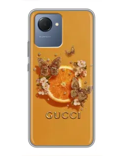 Чохол для Realme NARZO 50i Prime з картинкою «Gucci — золоті метелики»