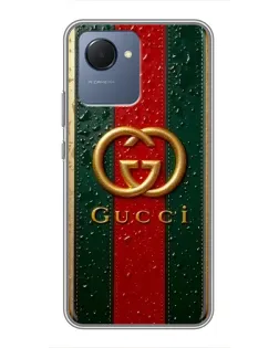 Чохол для Realme NARZO 50i Prime з картинкою «Gucci — фірмова смуга та золото»